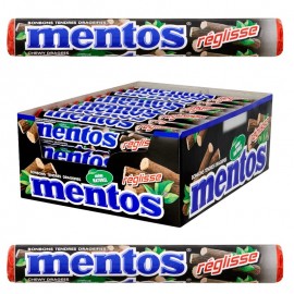 Mentos réglisse - boîte de 40 rouleaux bonbons Mentos