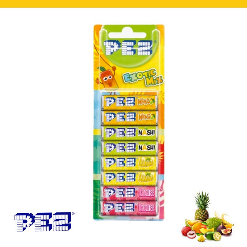PEZ - Boîte de 100 Recharges de Bonbons Fizzy - Pétillants aux Fruits -  Vegan, Sans Colorants Artificiels, Gluten et Lactose - Format Idéal pour