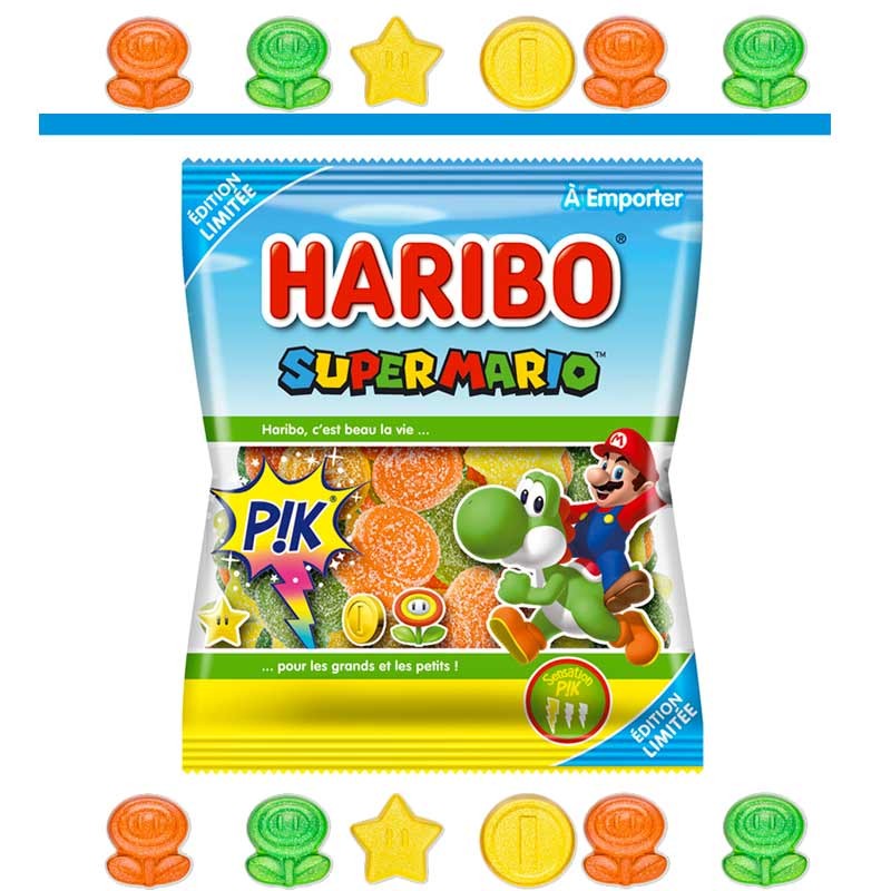 bonbon Mario, bonbon Hario Super Mario, Mario Pik Haribo