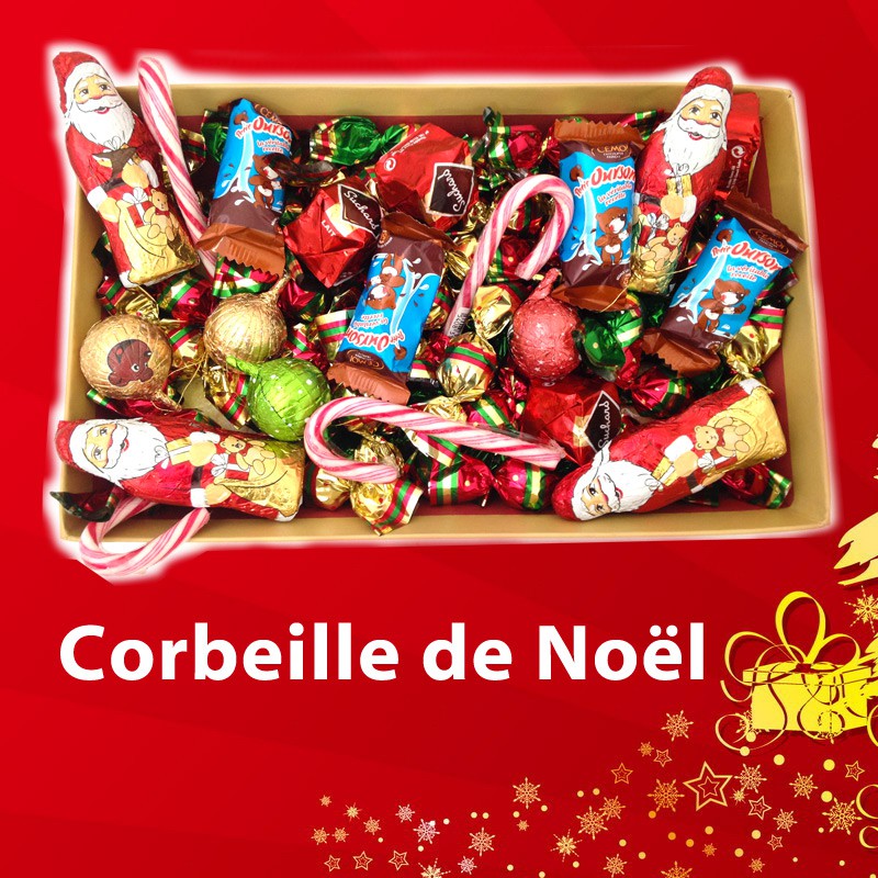 Corbeille Gourmande de Noël - Bonbons et chocolats