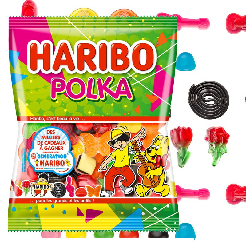 Mélange bonbons Haribo Polka, Polka Haribo, mix bonbons haribo