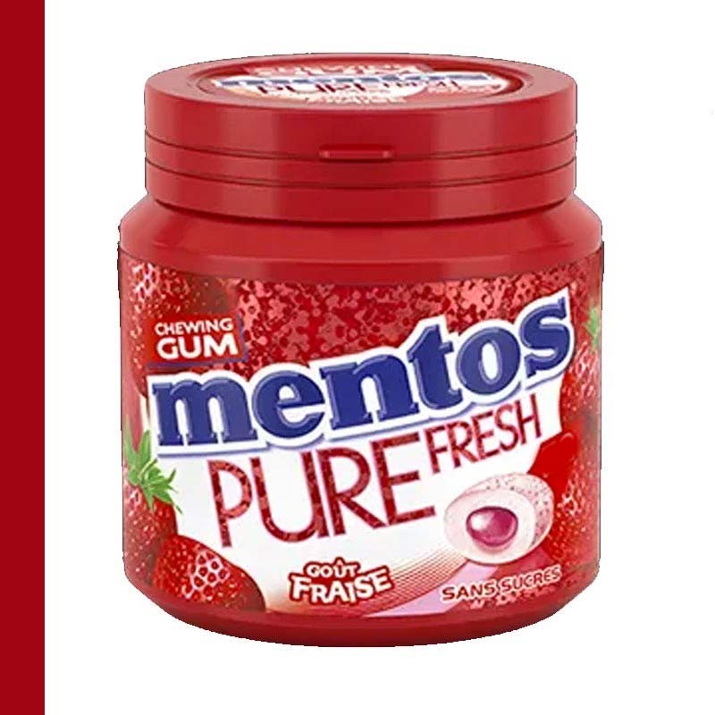 Mentos Pure Fresh Fraise , chewing gum mentos bouteille fraise