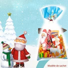 Sachet Noël, sachet noel en plastique, sachet a garnis noel