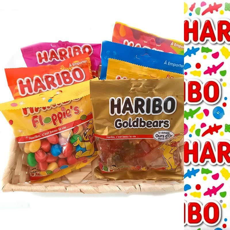 Corbeille cadeau bonbon HARIBO, mélange bonbon haribo à offrir